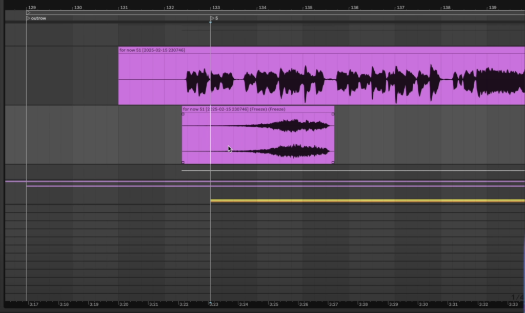 Reversing the audio in Ableton Live.